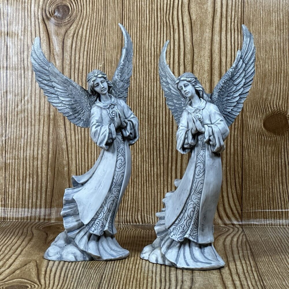 Goebel Candlelight Angel Candleholders 9.75”Tall Set Of 2